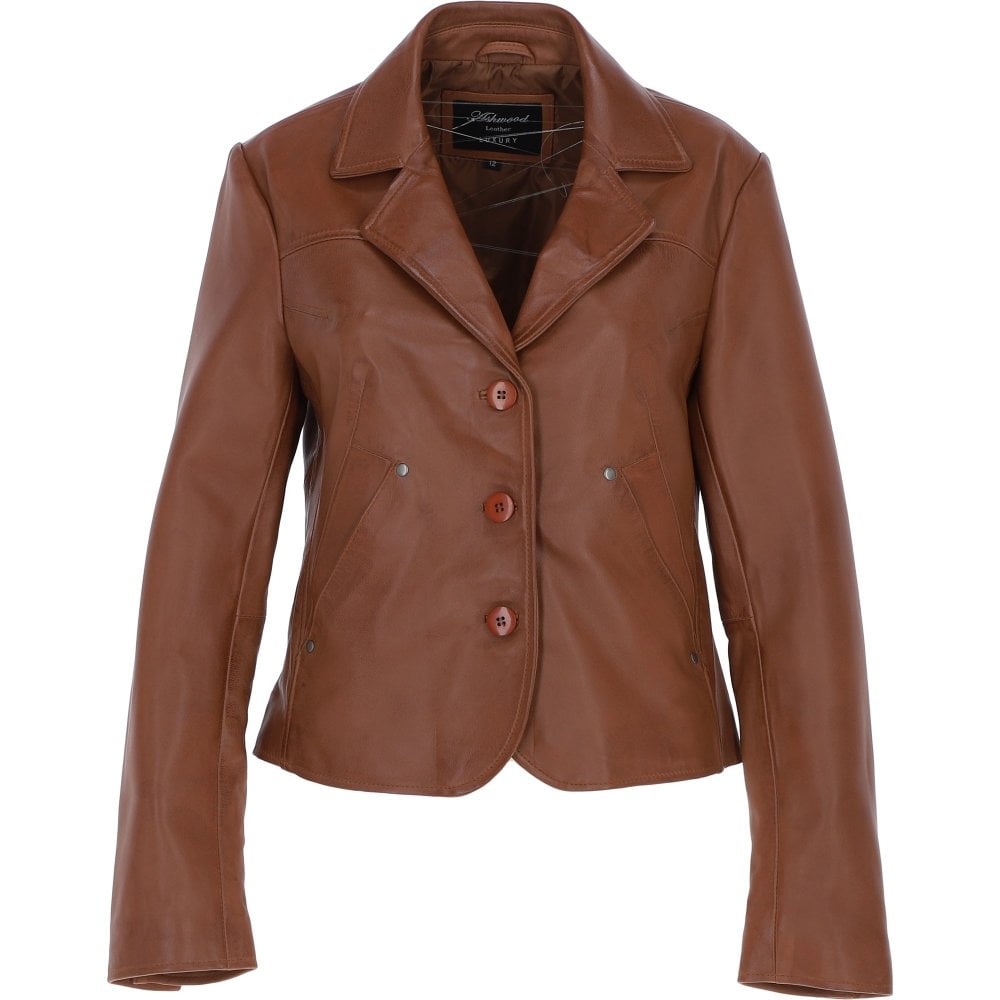 ‘Angel’ Real Leather Three Button Blazer by Fubellawear Fubellawear