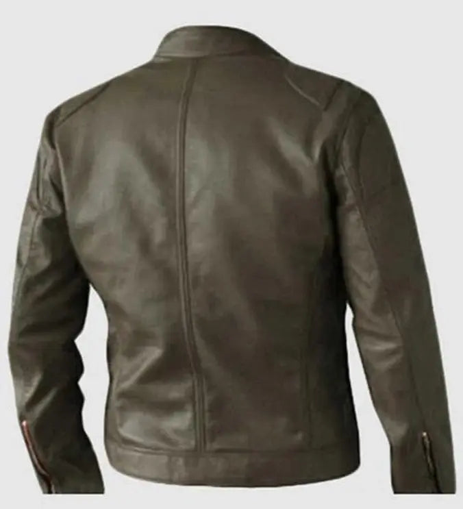Elegant Unique Brown Leather Jacket Fubellawear