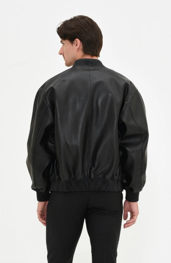 Fubellawear Leather Jacket Bomber Men