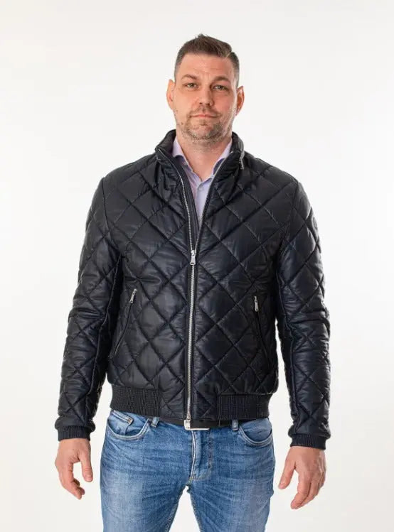 GUESS Men's Quilted Faux Leather Jacket by fubellawear Fubellawear
