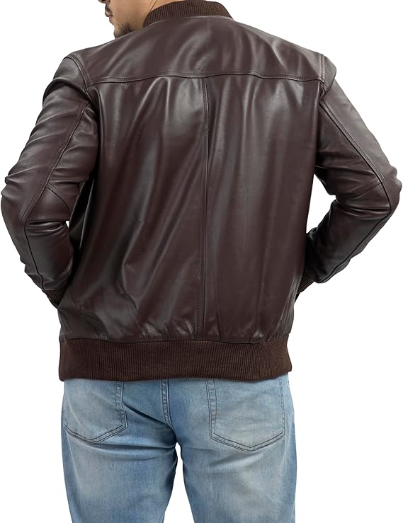 Jild Varsity Style Leather Bomber Jacket for Men by Fubellawear