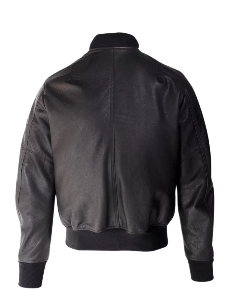 Leather Effect Bomber Jacket Men by Fubellawear Fubellawear