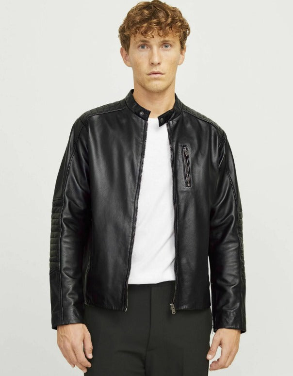 Men’s Faux Leather Biker Jacket Stylish & Durable by Fubellawear