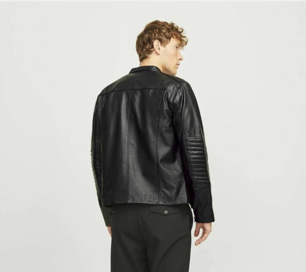 Men’s Faux Leather Biker Jacket Stylish & Durable by Fubellawear