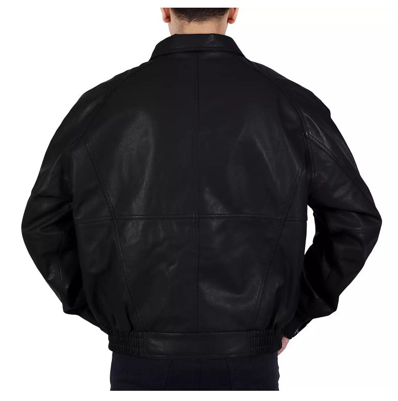 Men's Franchise Club Ace Leather Bomber Jacket Fubellawear