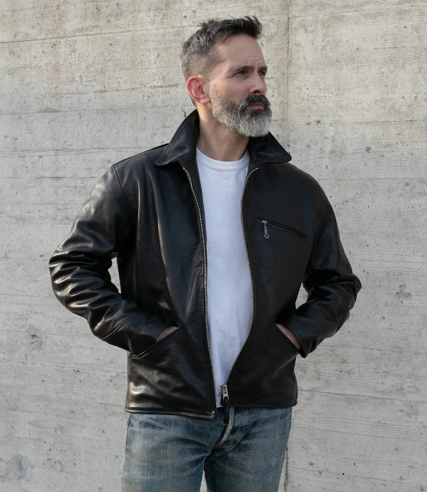 Men's Franchise Club Ace Leather Bomber Jacket