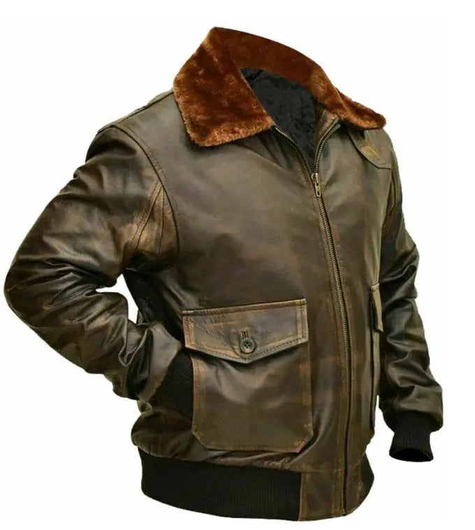 Men's G1 Aviator A2 Bomber Leather Jacket by fubellawear Fubellawear