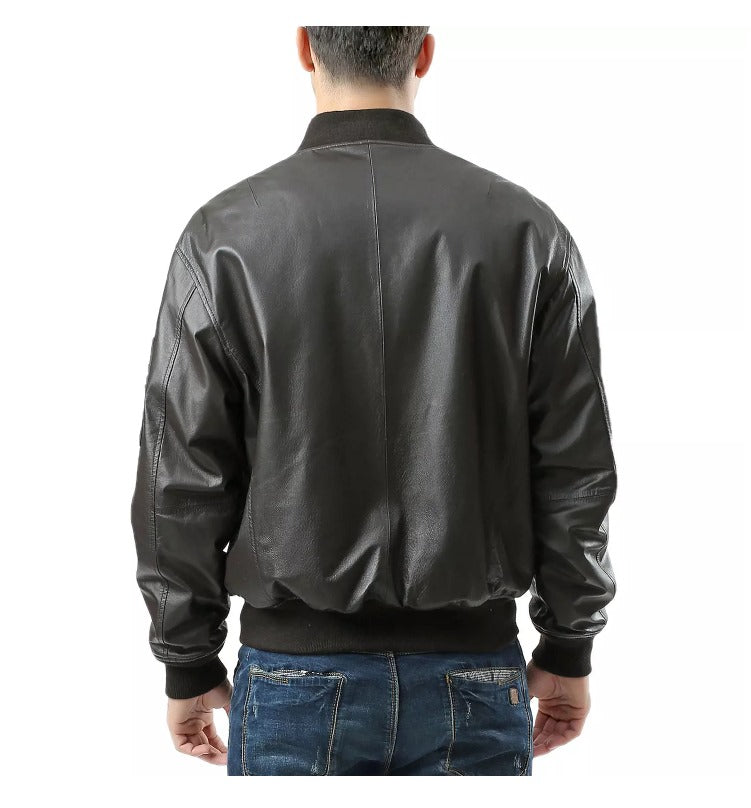 Men's Landing Leathers Ma-1 Leather Flight Bomber Jacket by fubellawear Fubellawear