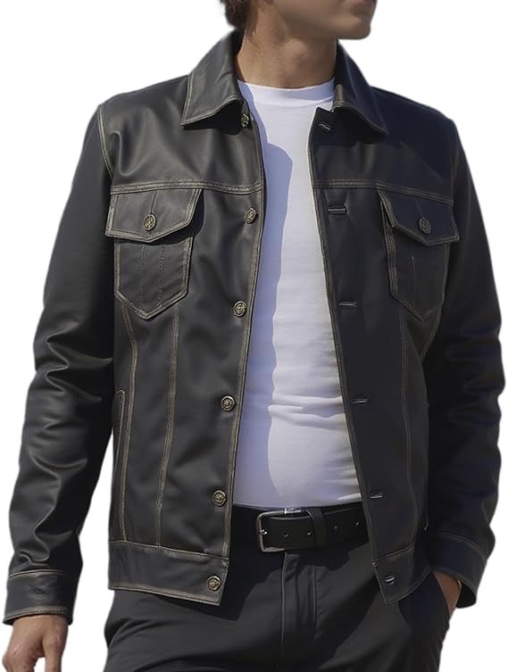Fan Jackets For Men Decrum Men's Vintage Lambskin Leather