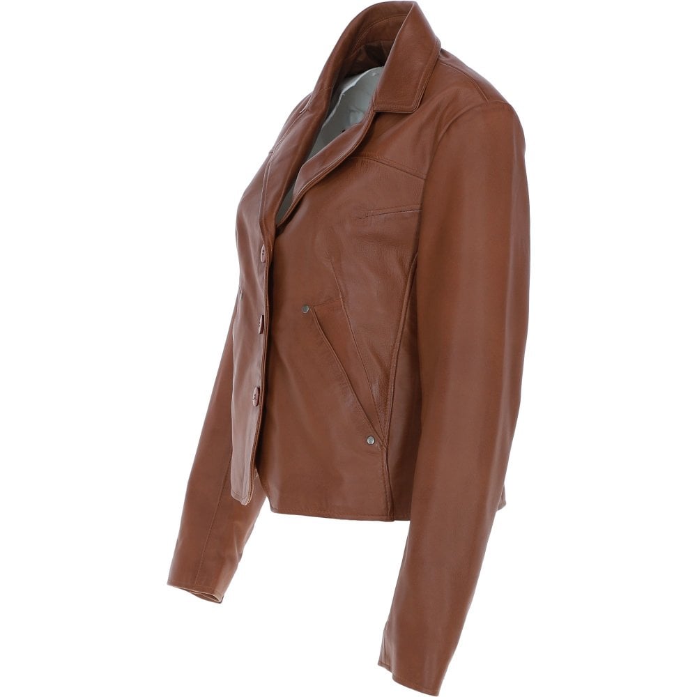 ‘Angel’ Real Leather Three Button Blazer by Fubellawear Fubellawear