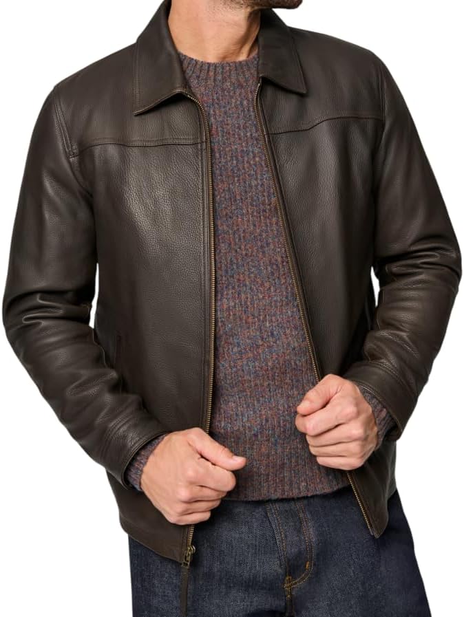 Brownish Cow Mild Leather Jacket by Fubellawear