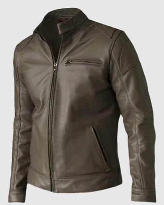 Elegant Unique Brown Leather Jacket
