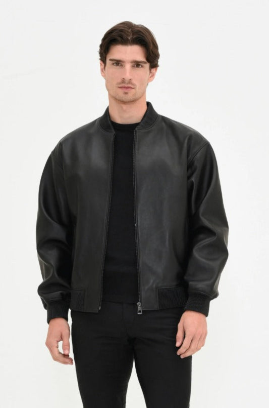 Fubellawear Leather Jacket Bomber Men