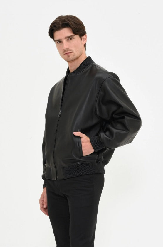 Fubellawear Leather Jacket Bomber Men