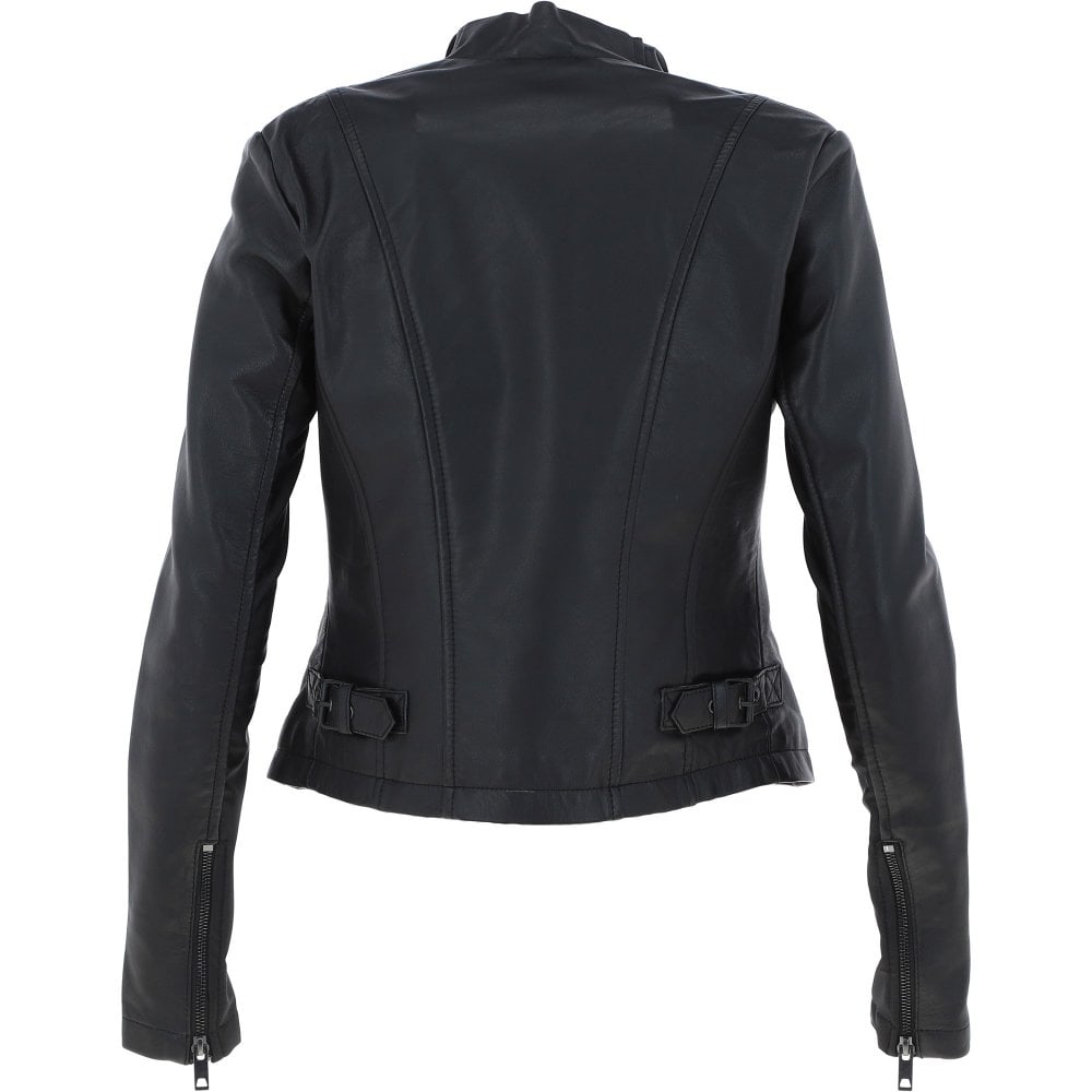 ‘Licra’ Waterfall Front Leather Jacket by Fubellawear Fubellawear