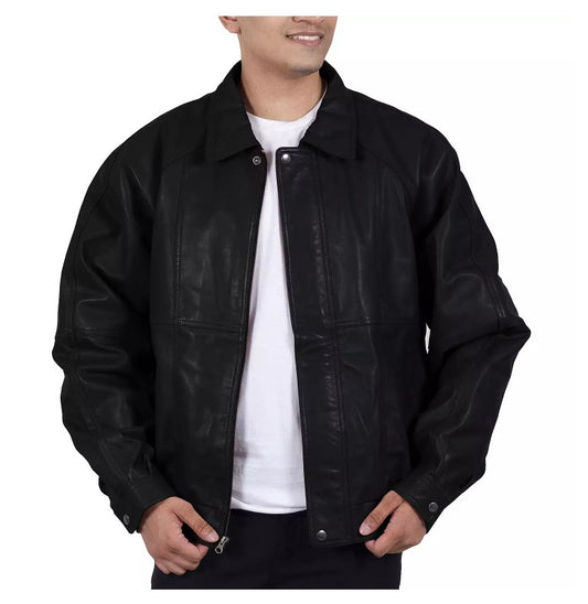 Men's Franchise Club Ace Leather Bomber Jacket