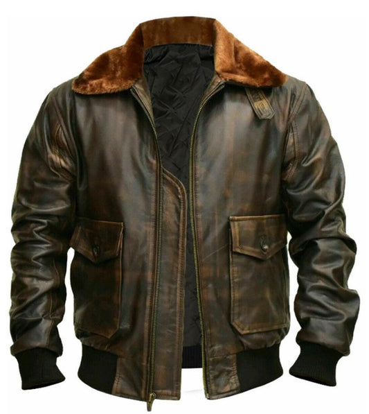 Men's G1 Aviator A2 Bomber Leather Jacket by fubellawear