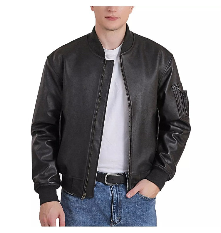 Men's Landing Leathers Ma-1 Leather Flight Bomber Jacket by fubellawear