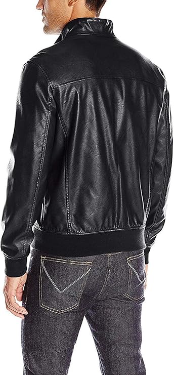 Tommy Hilfiger Men's Smooth Lamb Touch Faux Leather Jacket by Fubellawear