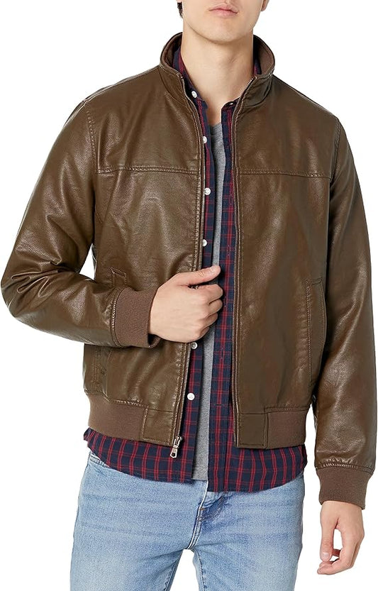 Faux Leather Blouson Jacket by Fubellawear