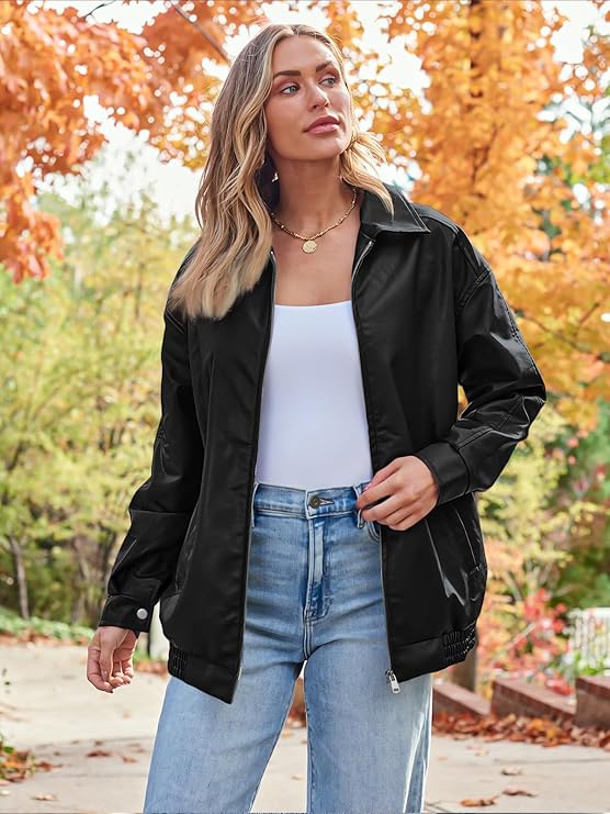 Women’s Oversized Leather Jackets – Faux Suede Fall/Winter Motorcycle Coats by Fubellawear Fubellawear
