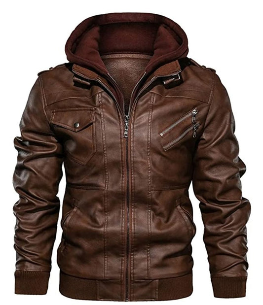Motorcycle Bomber Jacket For Men by Fubellawear